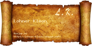 Lohner Kleon névjegykártya